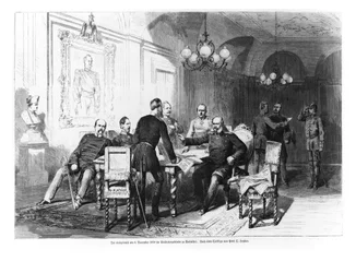 Kriegsrat in der Präfektur von Versailles am 6. Dezember 1870, Illustration aus 